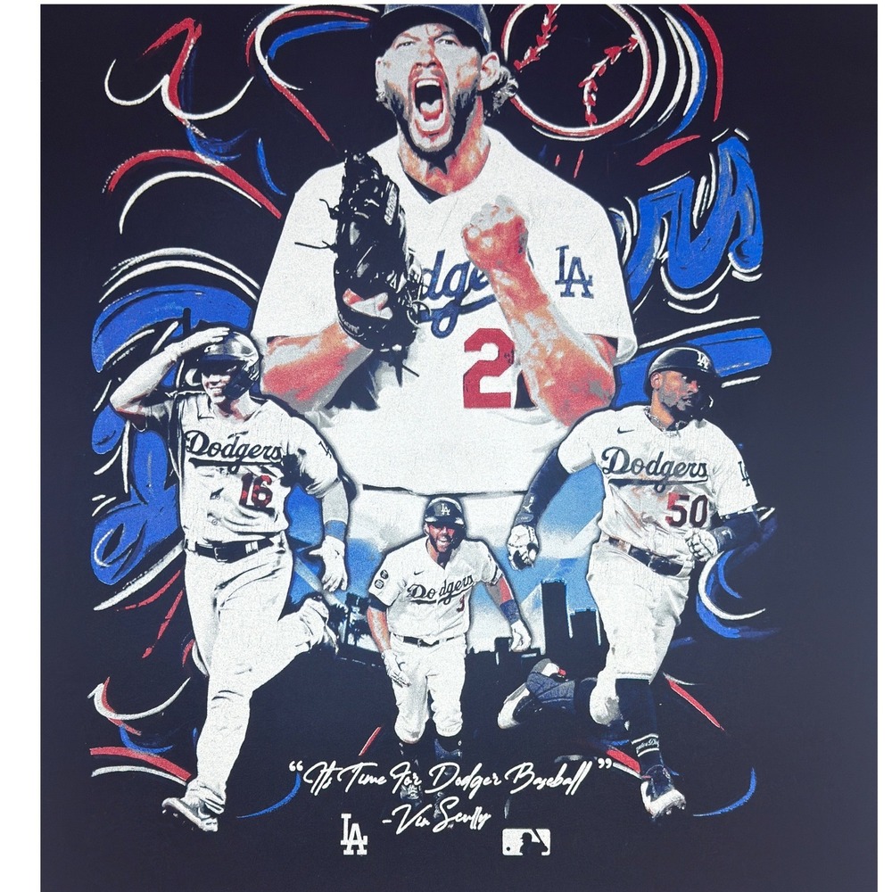 Cisco Pretty Boy Los Angeles Dodgers Graphic T-Shirt Mens Large Black MLB LA Tee - Picture 8 of 9